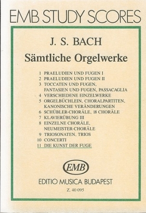 Smtliche Orgelwerke Band 11 Die Kunst der Fuge Studienpartitur