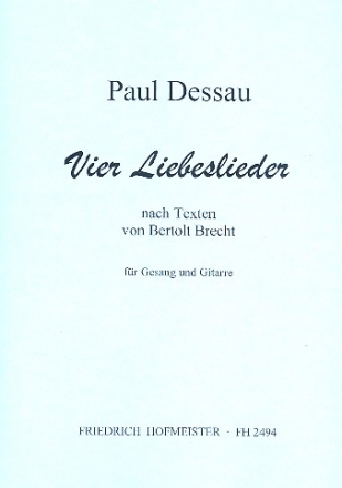 4 Liebeslieder nach Texten von Brecht fr Gesang und Gitarre