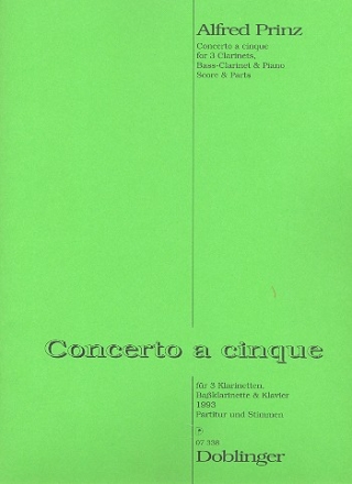 Concerto  5 fr 3 Klarinetten, Baklarinette und Klavier