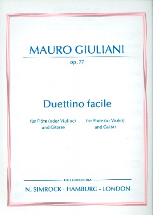 Duettino facile op.77 fr Flte (Violine) und Gitarre