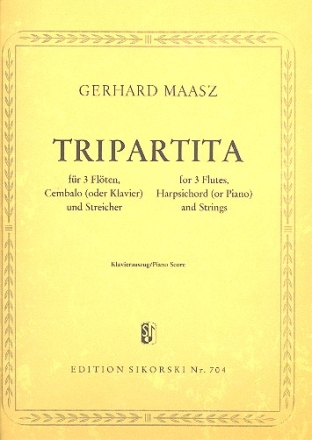 Tripartita fr 3 Flten,Cembalo  und Streicher fr 3 Flten und Klavier Stimmen