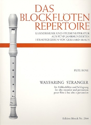 Wayfaring Stranger fr Altblockflte und Schlagzeug 2 Spielpartituren