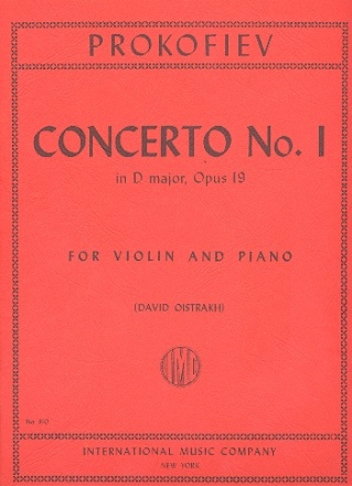 Concerto D major no.1 op.19 for violin and orchestra for violin and piano