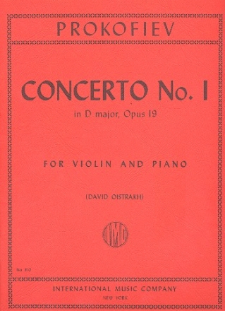 Concerto D major no.1 op.19 for violin and orchestra for violin and piano