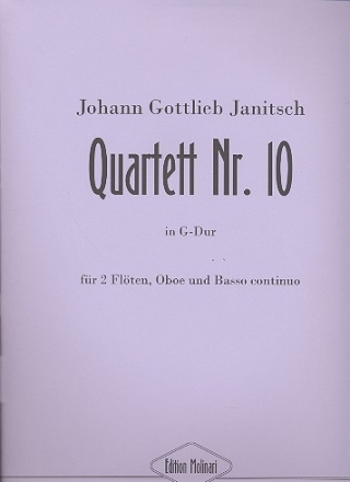 Quartett G-Dur Nr.10 fr 2 Flten, Oboe und Bc Partitur und Stimmen