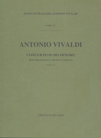 Concerto in do minore fiii:1 Per violoncello, archi e bc Partitur