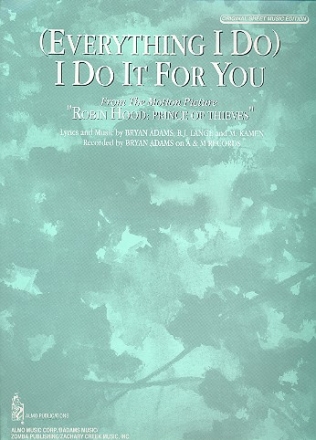 (Everything I do) I do it for you for piano/vocal/guitar Einzelausgabe