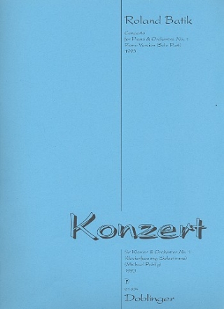 Konzert Nr.1 fr Klavier und Orchester Klavierfassung (=Solo-Stimme)