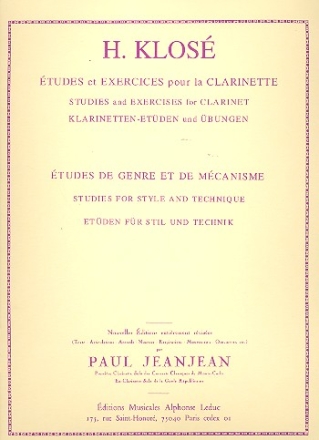 Etudes de genre et de mecanisme pour clarinette