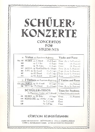 Konzertino g-Moll op.11 fr 2 Violinen und Klavier