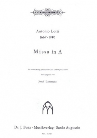 Missa A-Dur fr gem Chor und Orgel ad lib. Chorpartitur