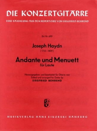 ANDANTE UND MENUETT FUER LAUTE  BEHREND, SIEGFRIED, ED