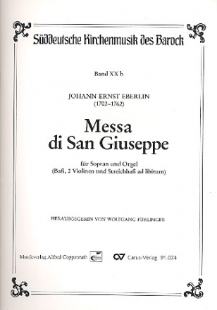 Messa di San Giuseppe fr Sopran und Orgel (Streicher ad lib)