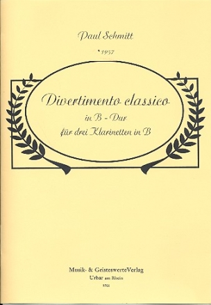 Divertimento classico B-Dur fr 3 Klarinetten Partitur mit Stimmen