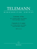 Concerto A-Dur TWV43:A4 fr 2 Violinen (Violine/Flte), Viola und Bc Stimmen,  Verlagskopie