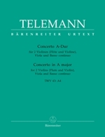 Concerto A-Dur TWV43:A4 fr 2 Violinen (Violine/Flte), Viola und Bc Stimmen,  Verlagskopie