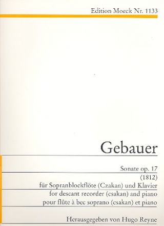 Sonate op.17 fr Sopranblockflte (Czakan) und Klavier