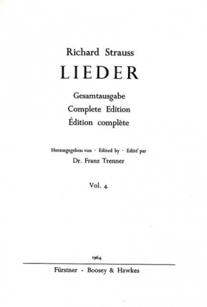 Lieder Band 4 fr Singstimme und Orchester Partitur (dt, geb)