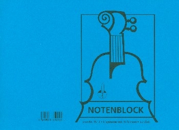 Notenblock DIN A5 quer 6 Systeme mit Hilfslinien 
