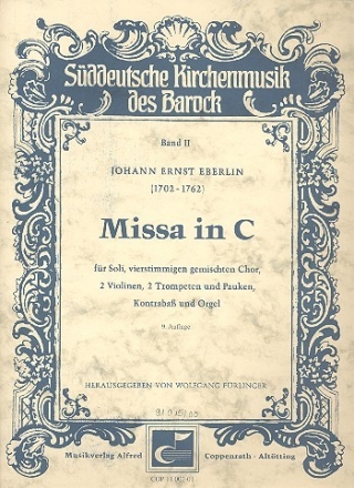 Missa C-Dur fr Soli, Chor, Orgel und Orchester Partitur