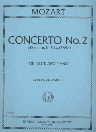 Concerto d Major KV314 No.2 flute and piano