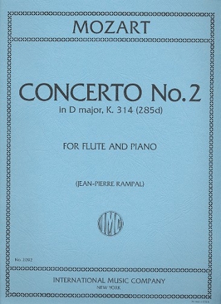 Concerto d Major KV314 No.2 flute and piano