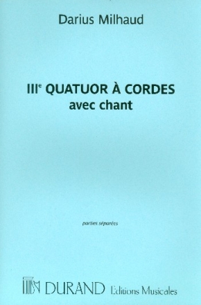 Quatuor a cordes no.3 op.32 pour 2 violons, alto, cello et chant (fr) 5 parties