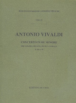 Concerto re minore F.XII:19 per violino, organo, archi e cembalo partitura