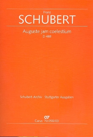 Auguste jam coelestium D488 Arie fr Sopran, Tenor und Instrumente Klavierauszug