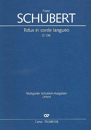 Totus in corde langueo D136 Offertorium C-Dur für Sopran und Orchester,  Klavierauszug