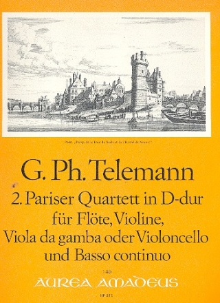 Pariser Quartett D-Dur Nr.2 fr Flte, Violine, Viola da gamba oder Violoncello und Bc