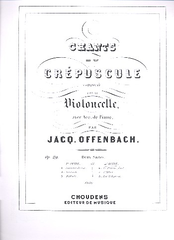 Chants du crpuscule op.29 vol.2 pour violoncelle et piano