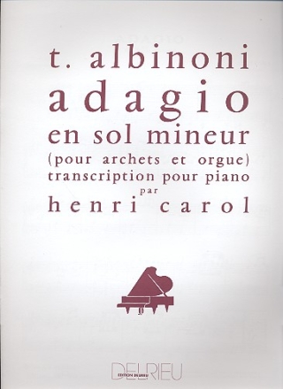 Adagio sol mineur Transcription pour piano