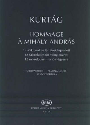 Hommage  Mihaly Andras 12 Mikroludien fr Streichquartett Partitur
