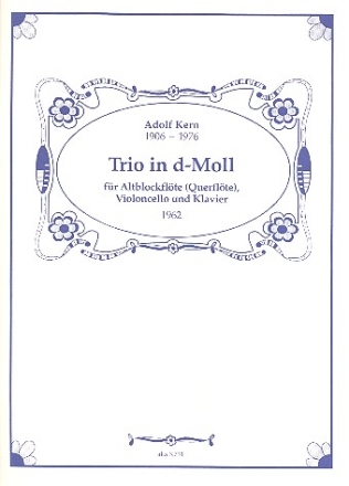 Trio d-Moll fr Altblockflte (Flte), Violoncello und Klavier, 3 Spielpartituren