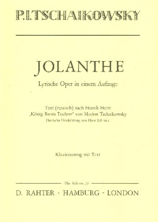 Jolanthe  Klavierauszug