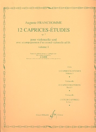 12 Caprices-tudes op.7 vol.1 (nos.1-6) pour violoncelle seul (2nd violoncelle ad lib.)