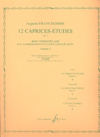 12 Caprices-tudes op.7 vol.1 (nos.1-6) pour violoncelle seul (2nd violoncelle ad lib.)