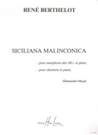 SICILIANA MALINCONICA POUR ALTO SAXOPHONE (CLARINETTE) ET PIANO