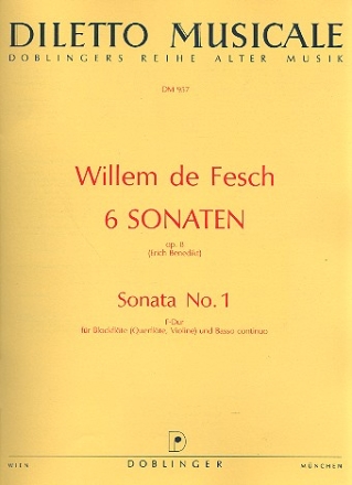 Sonate F-Dur op.8,1 fr Blockflte (Flte/Violine) und Bc