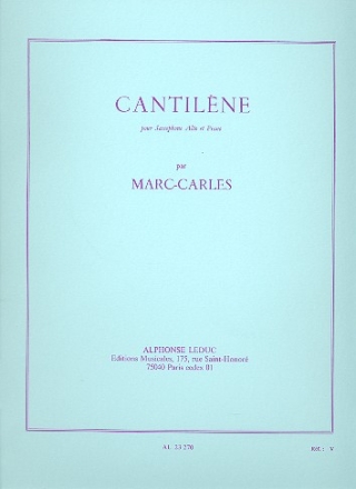 Cantilene pour saxophone alto et piano