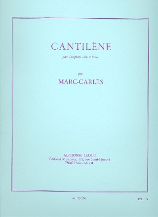 Cantilene pour saxophone alto et piano