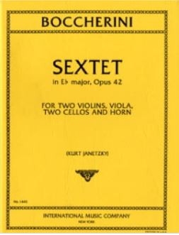 Sextet E flat major op.42 for 2 violins, viola, 2 cellos and horn parts