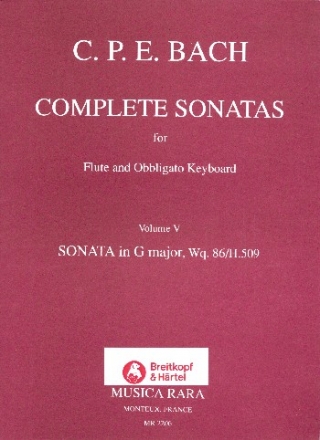Sonata g major Wq86 for flute and obligato keyboard complete sonatas vol.5