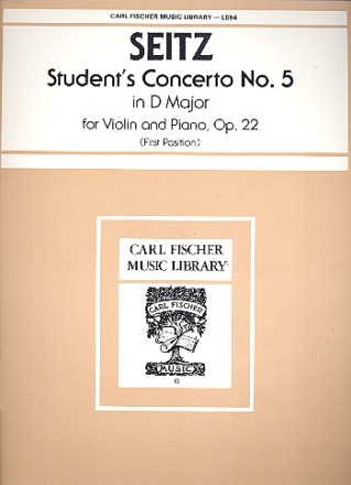 Student's Concerto no.5 op.22 for violin and piano (first position)