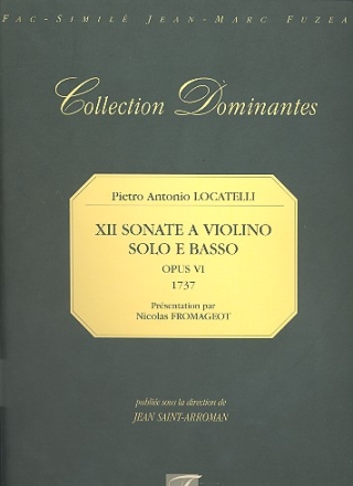 12 sonate a violino solo e basso op.6 (1737) facsimile