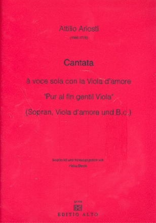 Cantata a voce sola con la viola d'amore fr Sopran, Viola d'amore und Bc (la)  4 Stimmen