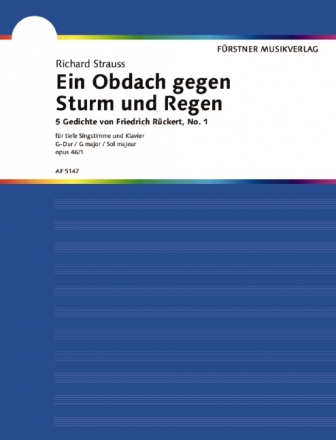 Ein Obdach gegen Sturm und Regen op. 46,1 fr tiefe Stimme und Klavier (dt/en)