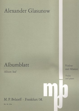 Albumblatt fr Violine und Klavier (orig. f.Trp./Klav.)