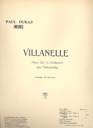 Villanelle  pour piano